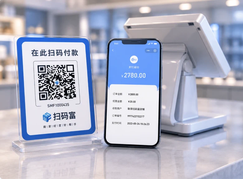 聚合支付收银终端和手机支付界面